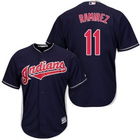 Wholesale Cheap Indians #11 Jose Ramirez Navy Blue New Cool Base Stitched MLB Jersey