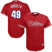 Wholesale Cheap Phillies #49 Jake Arrieta Red New Cool Base Stitched MLB Jersey