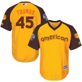Wholesale Cheap Orioles #45 Mark Trumbo Gold 2016 All-Star American League Stitched Youth MLB Jersey