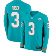Wholesale Cheap Nike Dolphins #3 Josh Rosen Aqua Green Team Color Men's Stitched NFL Limited Therma Long Sleeve Jersey