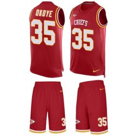 Wholesale Cheap Nike Chiefs #35 Christian Okoye Red Team Color Men\'s Stitched NFL Limited Tank Top Suit Jersey