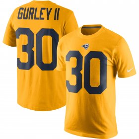 Wholesale Cheap Nike Los Angeles Rams #30 Todd Gurley II Color Rush 2.0 Name & Number T-Shirt Gold