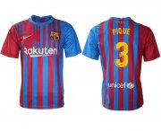 Wholesale Cheap Men 2021-2022 Club Barcelona home aaa version red 3 Nike Soccer Jersey
