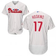 Wholesale Cheap Phillies #17 Rhys Hoskins White(Red Strip) Flexbase Authentic Collection Stitched MLB Jersey