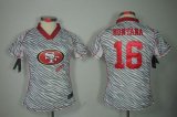 Wholesale Cheap Nike 49ers #16 Joe Montana Zebra Women's Stitched NFL Elite Jersey