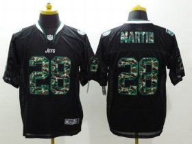 Wholesale Cheap Nike Jets #28 Curtis Martin Black Men\'s Stitched NFL Elite Camo Fashion Jersey