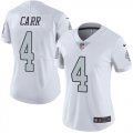 Wholesale Cheap Nike Raiders #4 Derek Carr White Women's Stitched NFL Limited Rush Jersey
