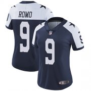Wholesale Cheap Nike Cowboys #9 Tony Romo Navy Blue Thanksgiving Women's Stitched NFL Vapor Untouchable Limited Throwback Jersey
