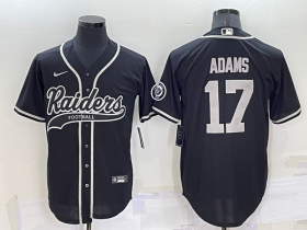 Wholesale Cheap Men\'s Las Vegas Raiders #17 Davante Adams Black Stitched MLB Cool Base Nike Baseball Jersey