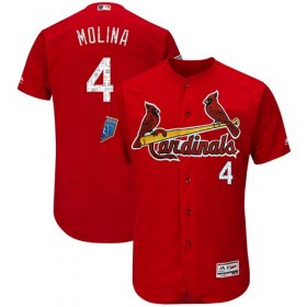 Wholesale Cheap Cardinals #4 Yadier Molina Red 2018 Spring Training Authentic Flex Base Stitched MLB Jersey