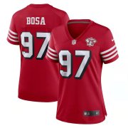 Women San Francisco 49ers #97 Nick Bosa Red black Vapor Untouchable Limited Jersey