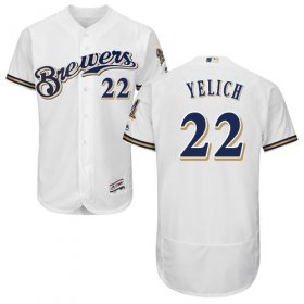 Wholesale Cheap Brewers #22 Christian Yelich White Flexbase Authentic Collection Stitched MLB Jersey