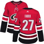 Wholesale Cheap Adidas Hurricanes #27 Justin Faulk Red Home Authentic Women's Stitched NHL Jersey