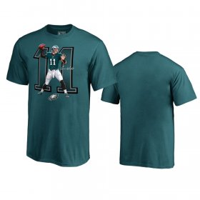 Wholesale Cheap Philadelphia Eagles #11 Carson Wentz Midnight Green Men\'s Player Graphic Powerhouse T-Shirt