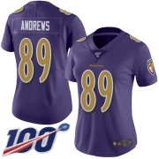 Wholesale Cheap Nike Ravens #89 Mark Andrews Purple Women's Stitched NFL Limited Rush 100th Season Jersey