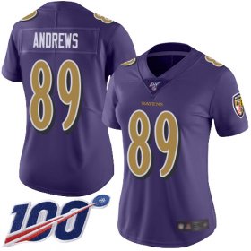 Wholesale Cheap Nike Ravens #89 Mark Andrews Purple Women\'s Stitched NFL Limited Rush 100th Season Jersey