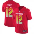Wholesale Cheap Nike Colts #12 Andrew Luck Red Men's Stitched NFL Limited AFC 2019 Pro Bowl Jersey
