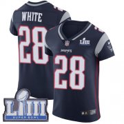 Wholesale Cheap Nike Patriots #28 James White Navy Blue Team Color Super Bowl LIII Bound Men's Stitched NFL Vapor Untouchable Elite Jersey