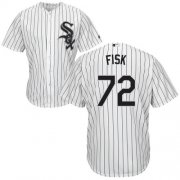 Wholesale Cheap White Sox #72 Carlton Fisk White(Black Strip) Home Cool Base Stitched Youth MLB Jersey