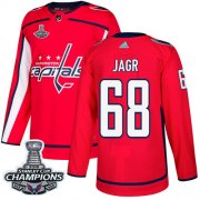 Wholesale Cheap Adidas Capitals #68 Jaromir Jagr Red Home Authentic Stanley Cup Final Champions Stitched NHL Jersey