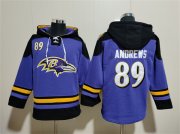 Wholesale Cheap Men's Baltimore Ravens #89 Mark Andrews Ageless Must-Have Lace-Up Pullover Hoodie