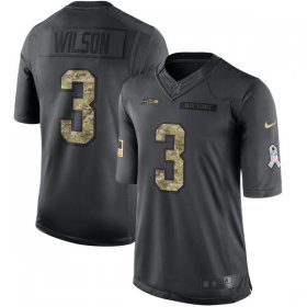 Wholesale Cheap Nike Seahawks #3 Russell Wilson Black Men\'s Stitched NFL Limited 2016 Salute to Service Jersey
