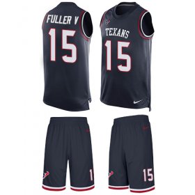 Wholesale Cheap Nike Texans #15 Will Fuller V Navy Blue Team Color Men\'s Stitched NFL Limited Tank Top Suit Jersey