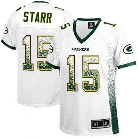Wholesale Cheap Nike Packers #15 Bart Starr White Women\'s Stitched NFL Elite Drift Fashion Jersey