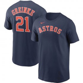 Wholesale Cheap Houston Astros #21 Zack Greinke Nike Name & Number T-Shirt Navy