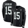 Wholesale Cheap Nike Raiders #15 Nelson Agholor Black Team Color Men's Stitched NFL Limited Therma Long Sleeve Jersey