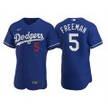 Wholesale Cheap Men's Los Angeles Dodgers #5 Freddie Freeman Royal Flex Base Stitched Jersey