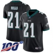 Wholesale Cheap Nike Eagles #21 Jalen Mills Black Alternate Men's Stitched NFL 100th Season Vapor Untouchable Limited Jersey