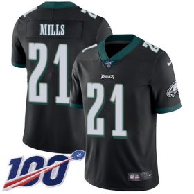 Wholesale Cheap Nike Eagles #21 Jalen Mills Black Alternate Men\'s Stitched NFL 100th Season Vapor Untouchable Limited Jersey