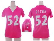 Wholesale Cheap Nike Ravens #52 Ray Lewis Pink Draft Him Name & Number Top Women's Stitched NFL Elite Jersey