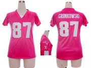 Wholesale Cheap Nike Patriots #87 Rob Gronkowski Pink Draft Him Name & Number Top Women's Stitched NFL Elite Jersey