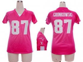 Wholesale Cheap Nike Patriots #87 Rob Gronkowski Pink Draft Him Name & Number Top Women\'s Stitched NFL Elite Jersey