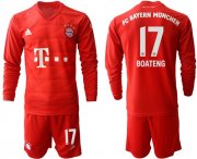 Wholesale Cheap Bayern Munchen #17 Boateng Home Long Sleeves Soccer Club Jersey