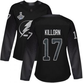 Cheap Adidas Lightning #17 Alex Killorn Black Alternate Authentic Women\'s 2020 Stanley Cup Champions Stitched NHL Jersey