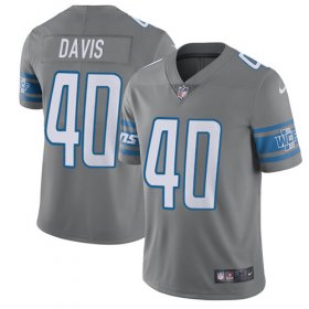 Wholesale Cheap Nike Lions #40 Jarrad Davis Gray Youth Stitched NFL Limited Rush Jersey
