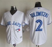 Wholesale Cheap Blue Jays #2 Troy Tulowitzki White New Cool Base Stitched MLB Jersey