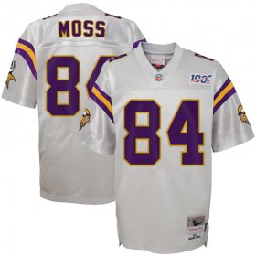 Wholesale Cheap Youth Minnesota Vikings #84 Randy Moss Mitchell & Ness Platinum NFL 100 Retired Player Legacy Jersey