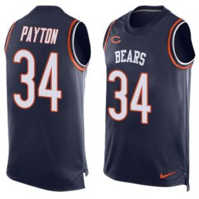 Wholesale Cheap Nike Bears #34 Walter Payton Navy Blue Team Color Men\'s Stitched NFL Limited Tank Top Jersey