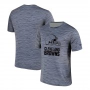 Wholesale Cheap Men's Cleveland Browns Nike Gray Black Striped Logo Performance T-Shirt