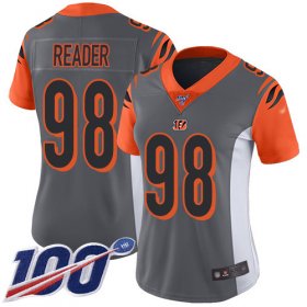 Wholesale Cheap Nike Bengals #98 D.J. Reader Silver Women\'s Stitched NFL Limited Inverted Legend 100th Season Jersey