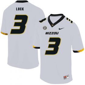 Wholesale Cheap Missouri Tigers 3 Drew Lock White Nike College Football Jersey