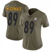 Wholesale Cheap Women's Nike Pittsburgh Steelers #89 Vance McDonald Limited Olive 2017 Salute to Service NFL Jersey