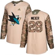 Wholesale Cheap Adidas Sharks #28 Timo Meier Camo Authentic 2017 Veterans Day Stitched NHL Jersey