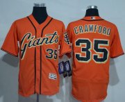 Wholesale Cheap Giants #35 Brandon Crawford Orange Flexbase Authentic Collection Stitched MLB Jersey