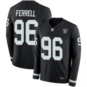 Wholesale Cheap Nike Raiders #96 Clelin Ferrell Black Team Color Men's Stitched NFL Limited Therma Long Sleeve Jersey