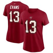 Wholesale Cheap Tampa Bay Buccaneers #13 Mike Evans Nike Women's Team Player Name & Number T-Shirt Red